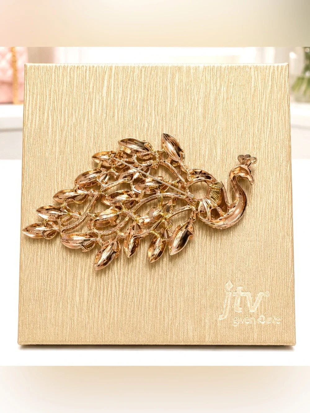 JTV’s Off Park® Collection Crystal Peacock Brooches-New